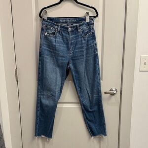 American Eagle Outfitters Women's Distressed Blue Ankle Jeans